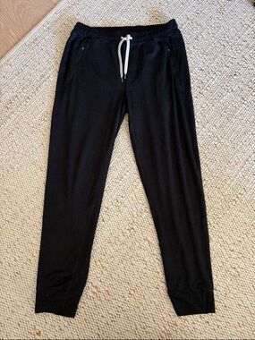 Vuori Black Jogger Pants with White Drawstring